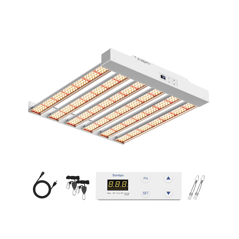 JideTech LED Grow Light 200W 4x4ft Coverage Full Spectrum Veg & Bloom Dimmer Timer (200W SPF2000PRO)