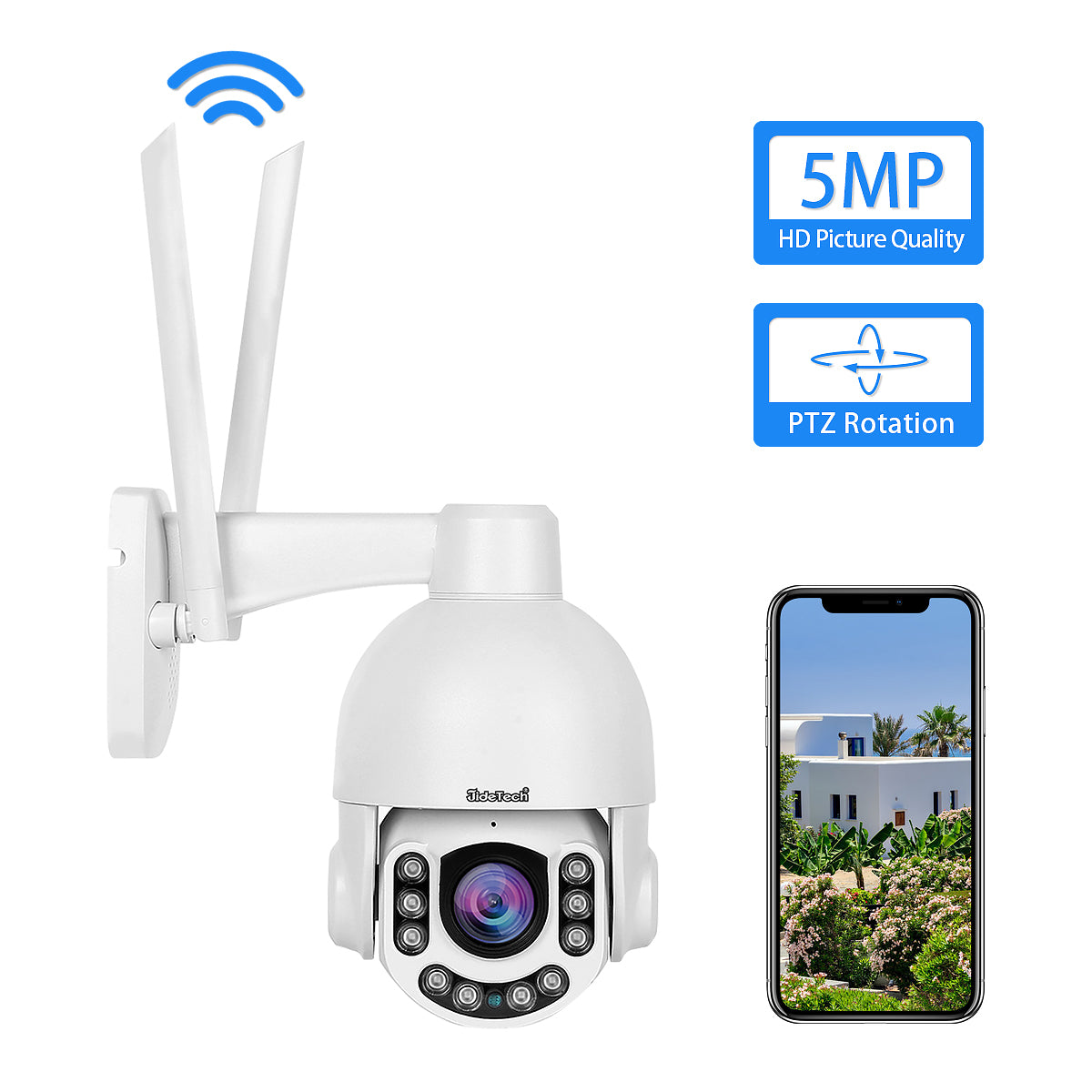 JideTech 5MP PTZ WiFi Camera Outdoor,5X Optical Zoom Camera with Auto-Tracking Camera Free Shipping (UK Stock)