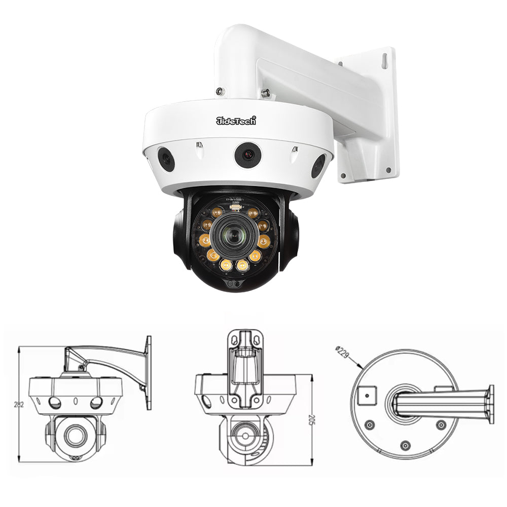 JideTech 25MP(5*5MP) Panoramic Smart Linkage Multi-tasking High speed PTZ Camera(P23)