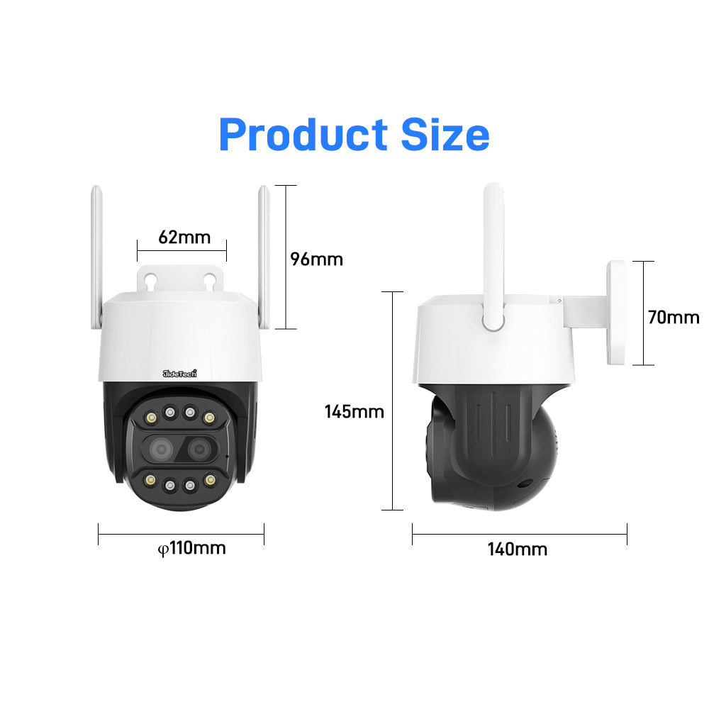 JideTech 8MP Dual Lens 4G Wi-Fi PTZ Cameras (Q2-2-8MP4G)