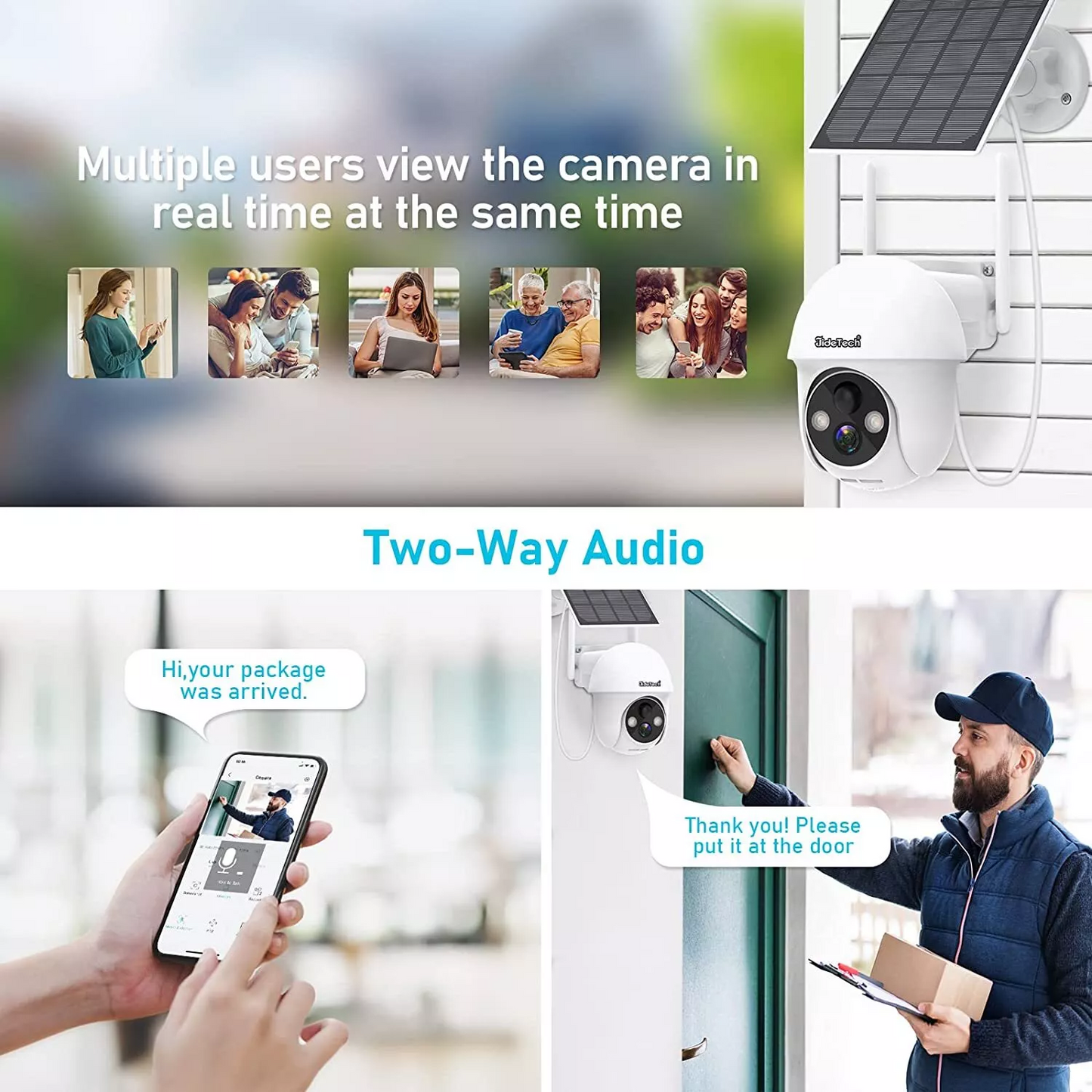 JideTech 2MP WIFI Camera With 9600mAh Solar Panel (S50-SL2MPW)