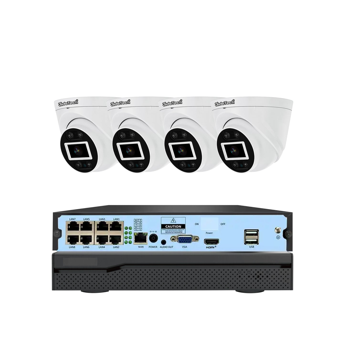 JideTech 5MP/8MP 4CH POE Security Camera System IP Camera NVR Kits(NK5-4H-5MP)