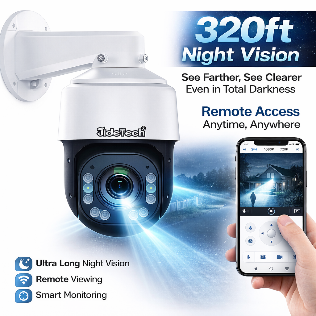 JideTech 5MP 30X Optical Zoom Absolute Positioning PoE PTZ IP Camera (P7-30X-5MP)