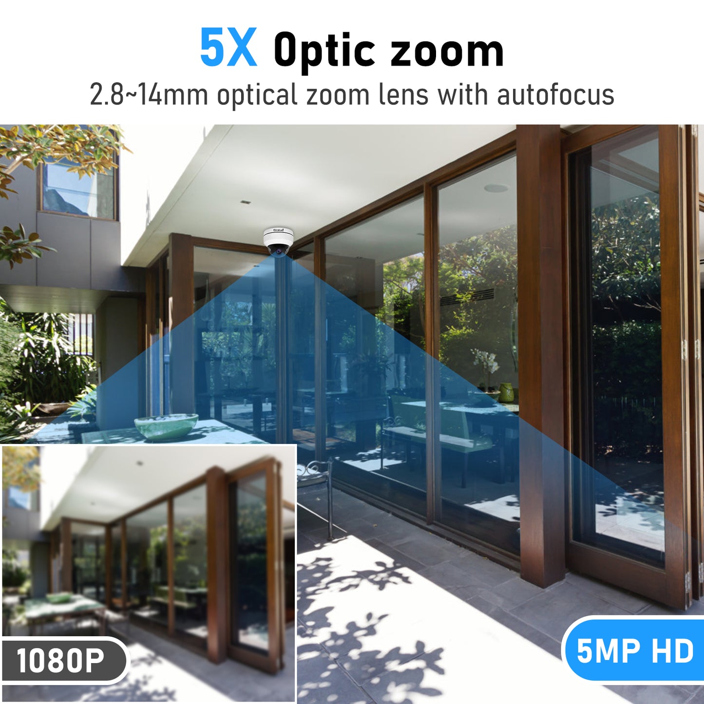 JideTech 5MP 5X Zoom PTZ PoE Camera (P1-5X-5MP)