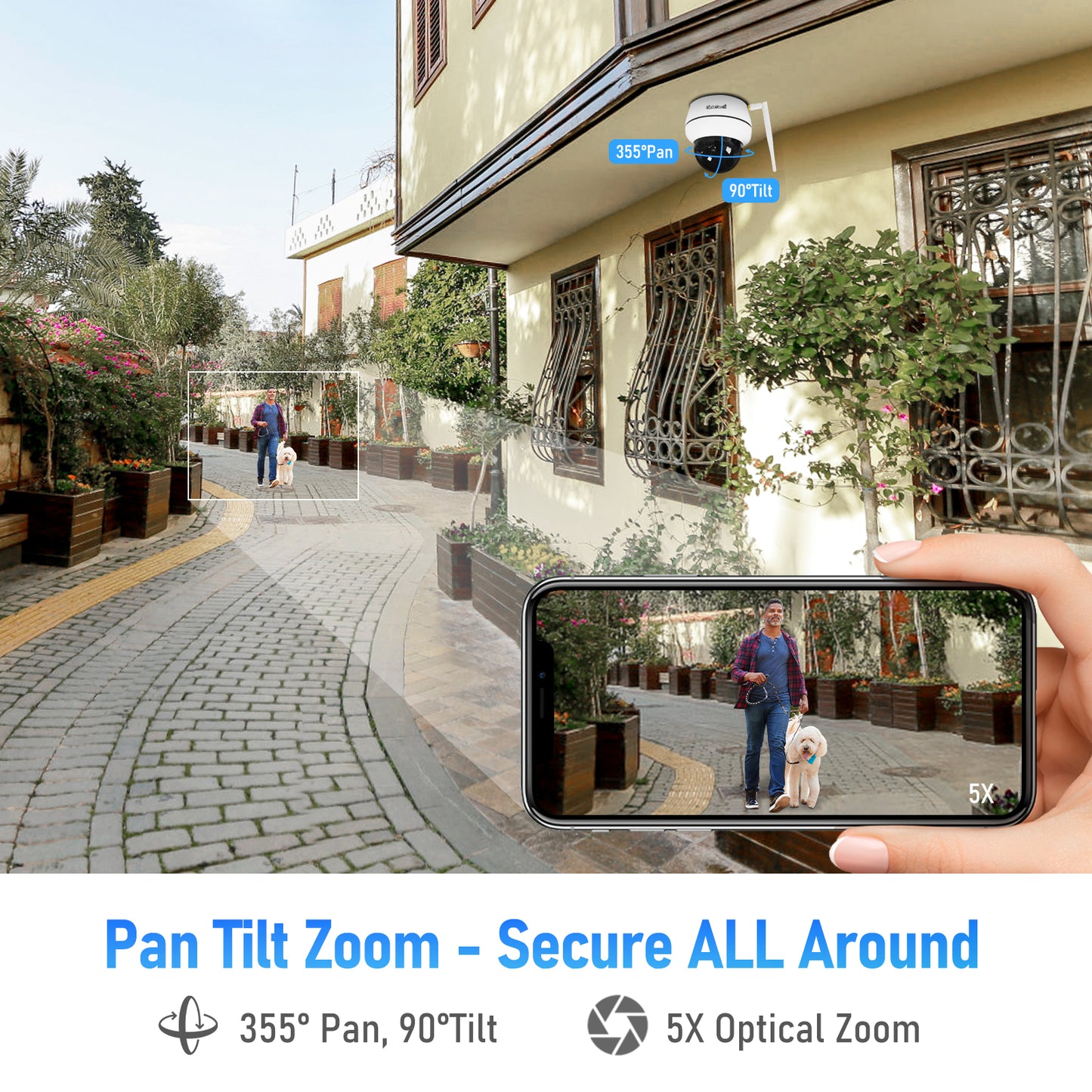 JideTech 2MP 5X Wi-Fi 2.5inch Metal PTZ Camera