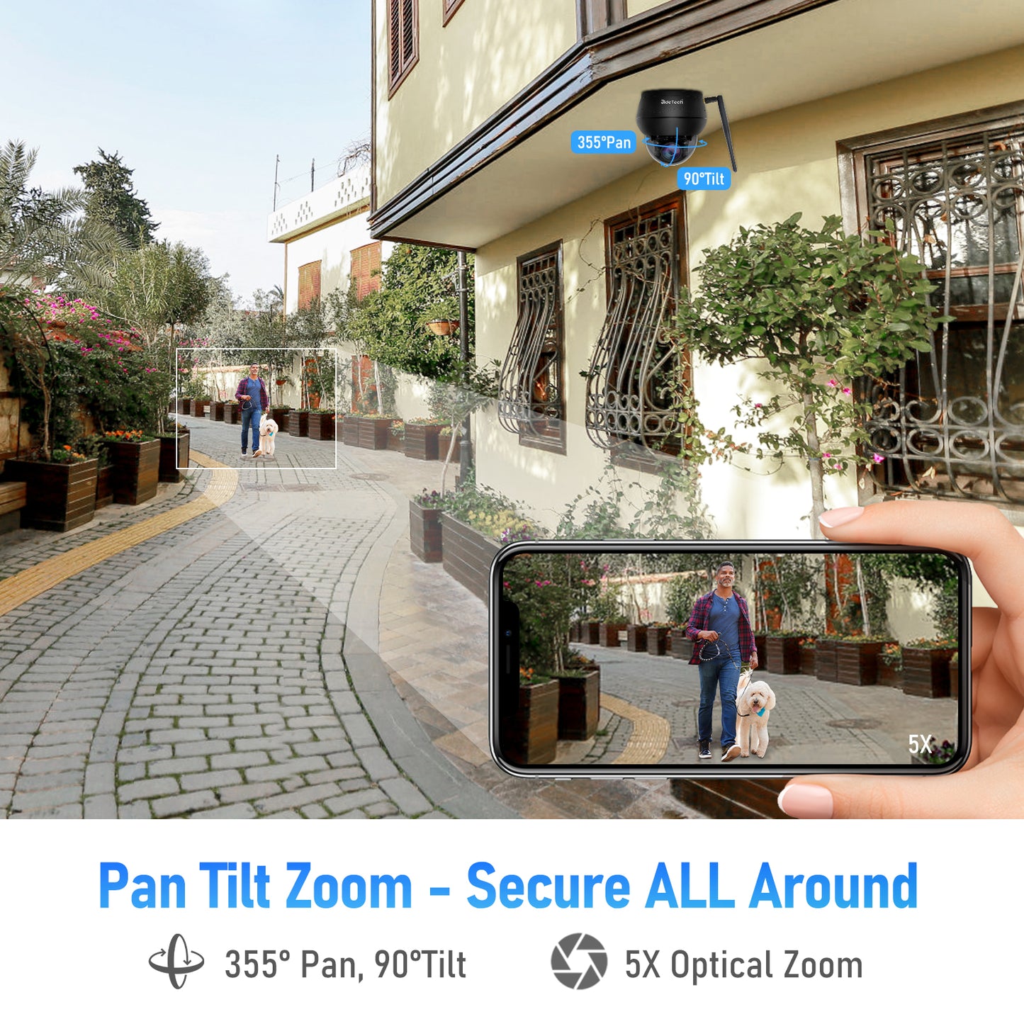 JideTech 5MP Wifi 5X Optical Zoom PTZ Camera(P1-5X-5MPW)