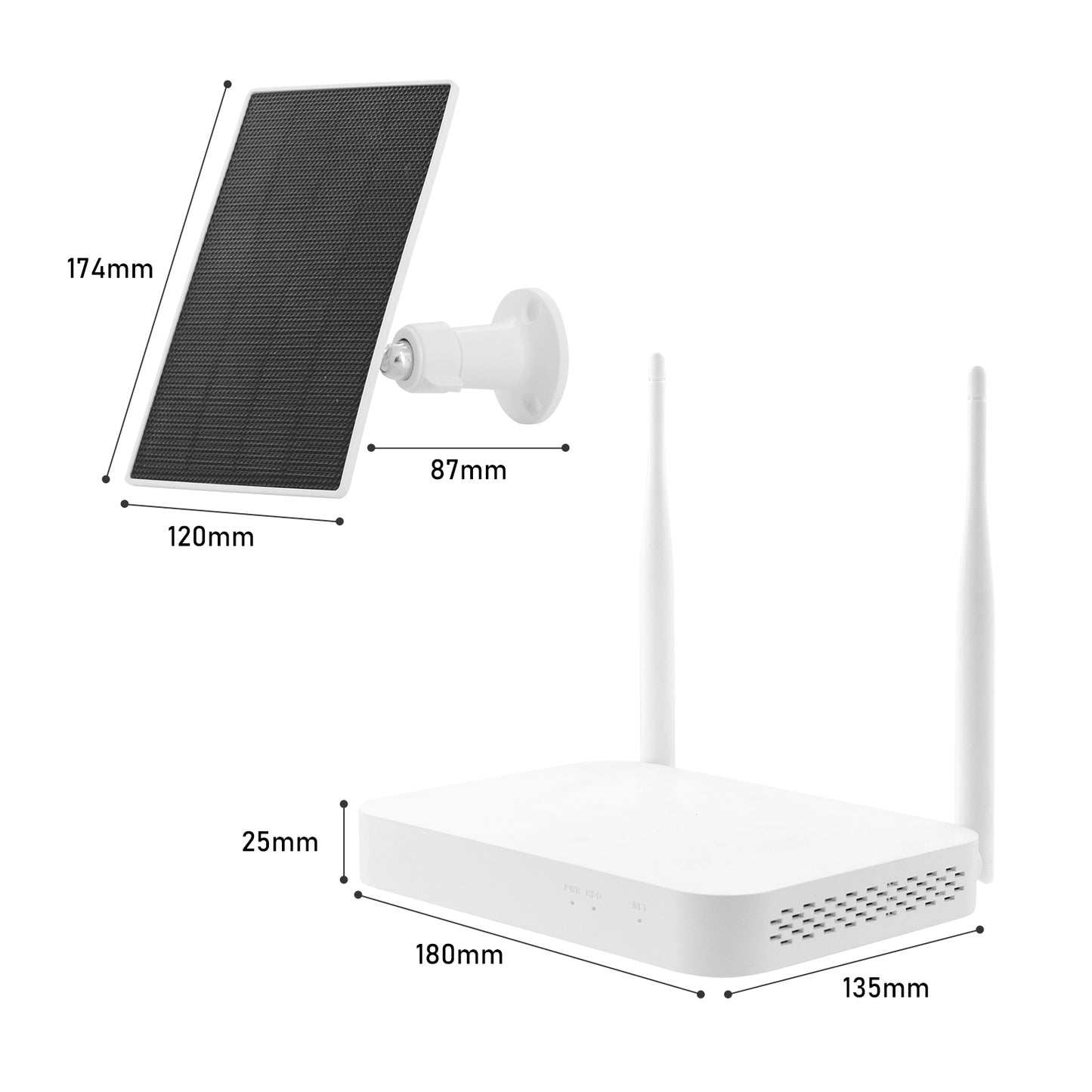 JideTech WIFI 4MP 4CH Mini Solar Power Camera kit (NK7-4H-4MPW)