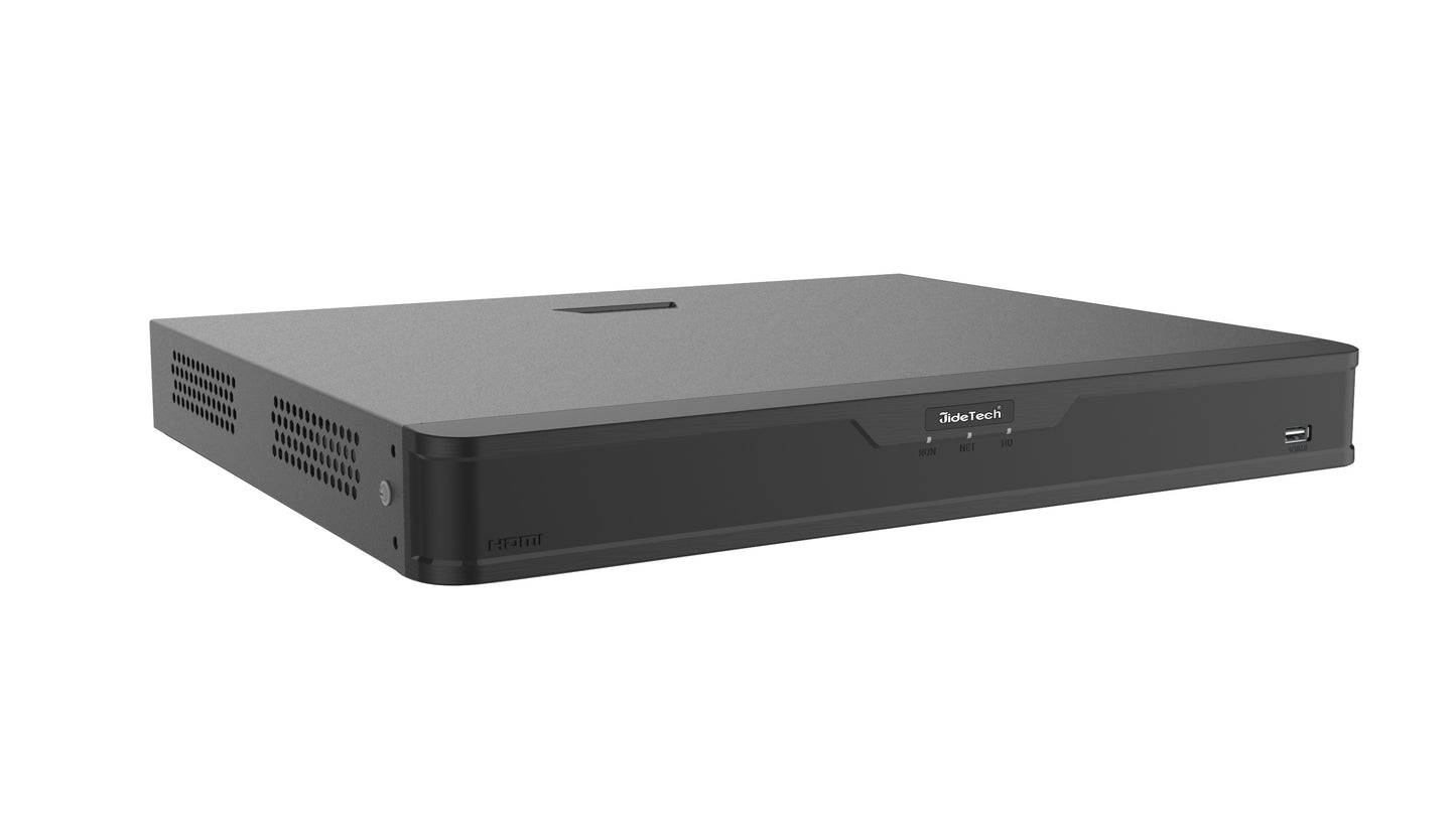 JideTech 2 HDDs 8-ch 8 PoE 1U Network Video Recorder(MN302-08P-AI)