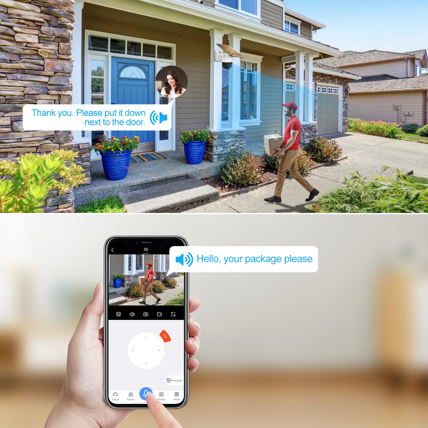 JideTech 4MP Wireless Solar Powered Security IP Camera for Outdoor with 10800MAH battery  (S5-4MPW)