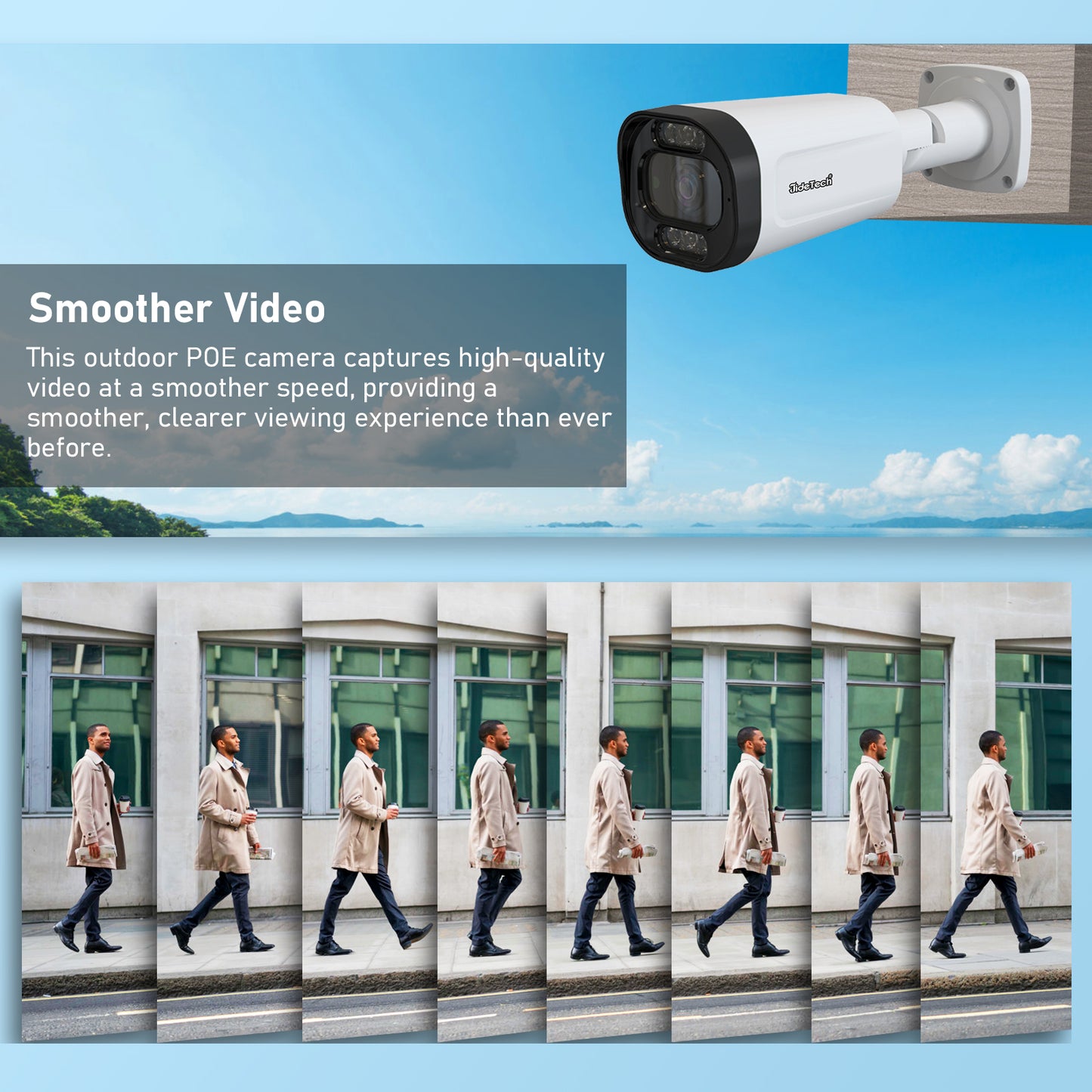 JideTech 5MP/8MP POE Bullet Camera Outdoor IP Camera (BC5V-5MP)