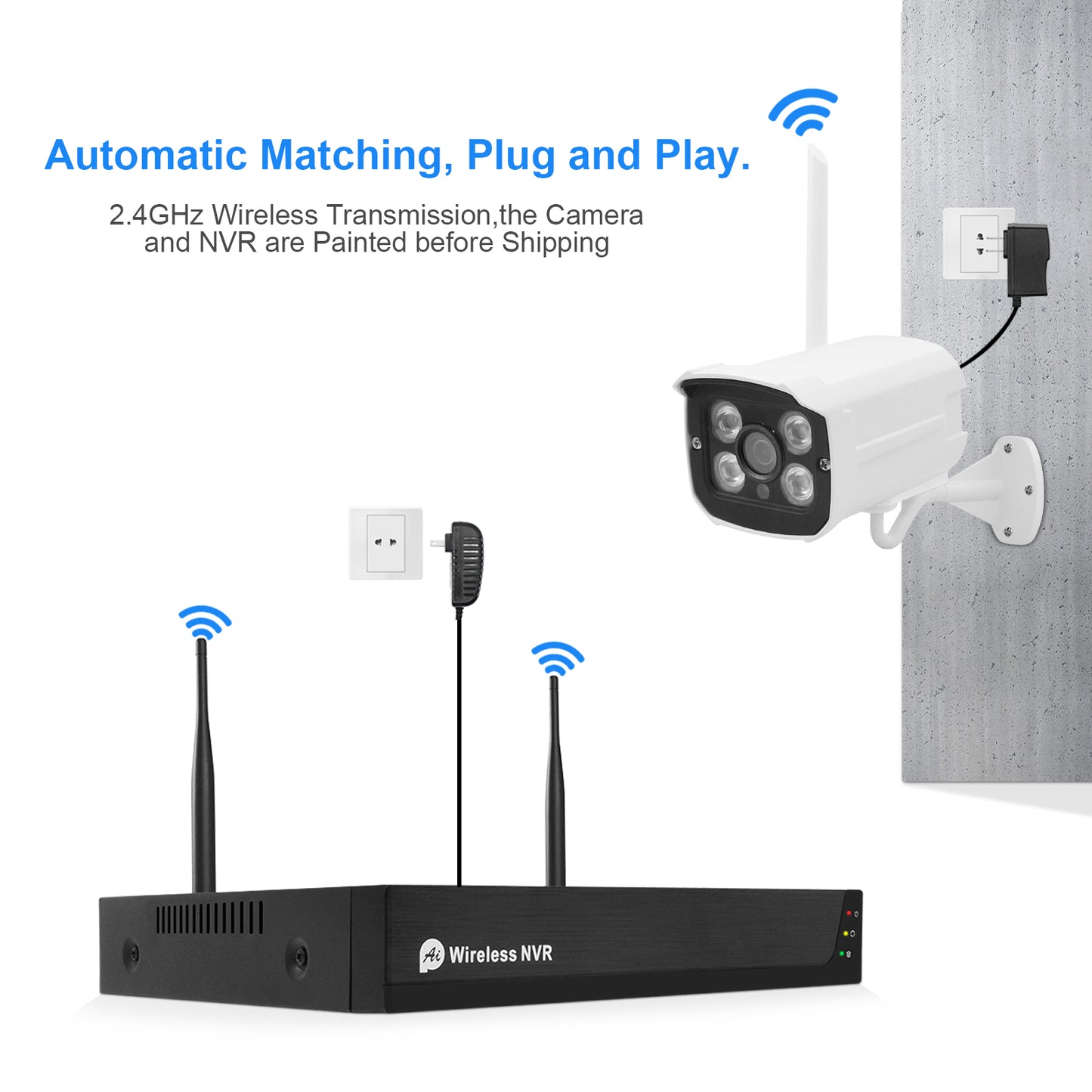 JideTech 4CH Wireless Security Camera System with 1TB Hard Drive,Complete Surveillance Systems,Motion Alert,WiFi NVR System UK Stock Free Shipping