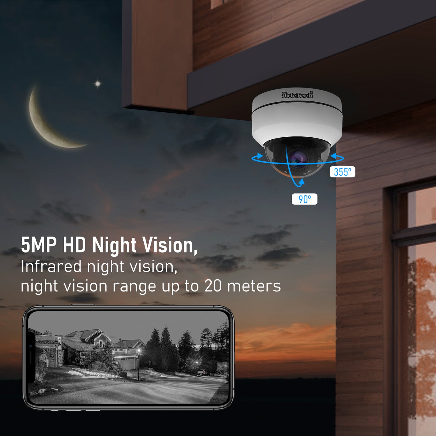 JideTech 5MP 5X Zoom PTZ PoE Camera (P1-5X-5MP)