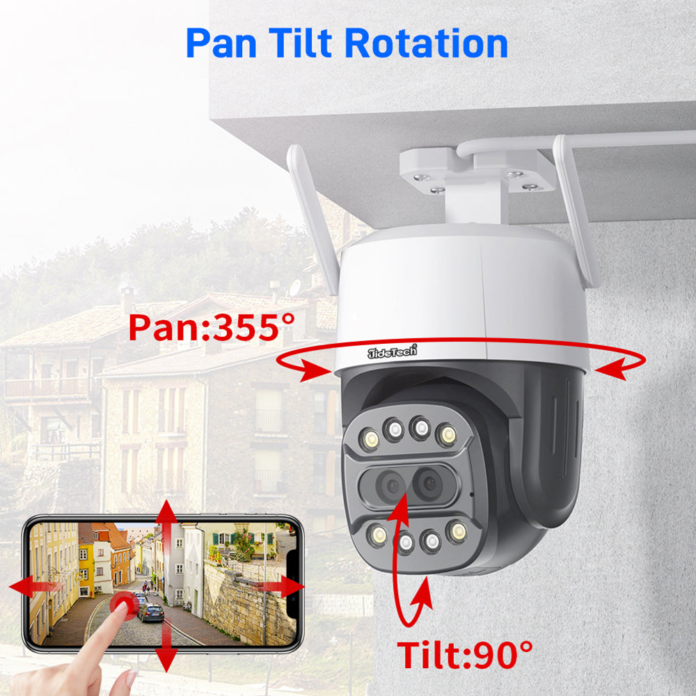 JideTech 8MP Dual Lens 4G Wi-Fi PTZ Cameras (Q2-2-8MP4G)