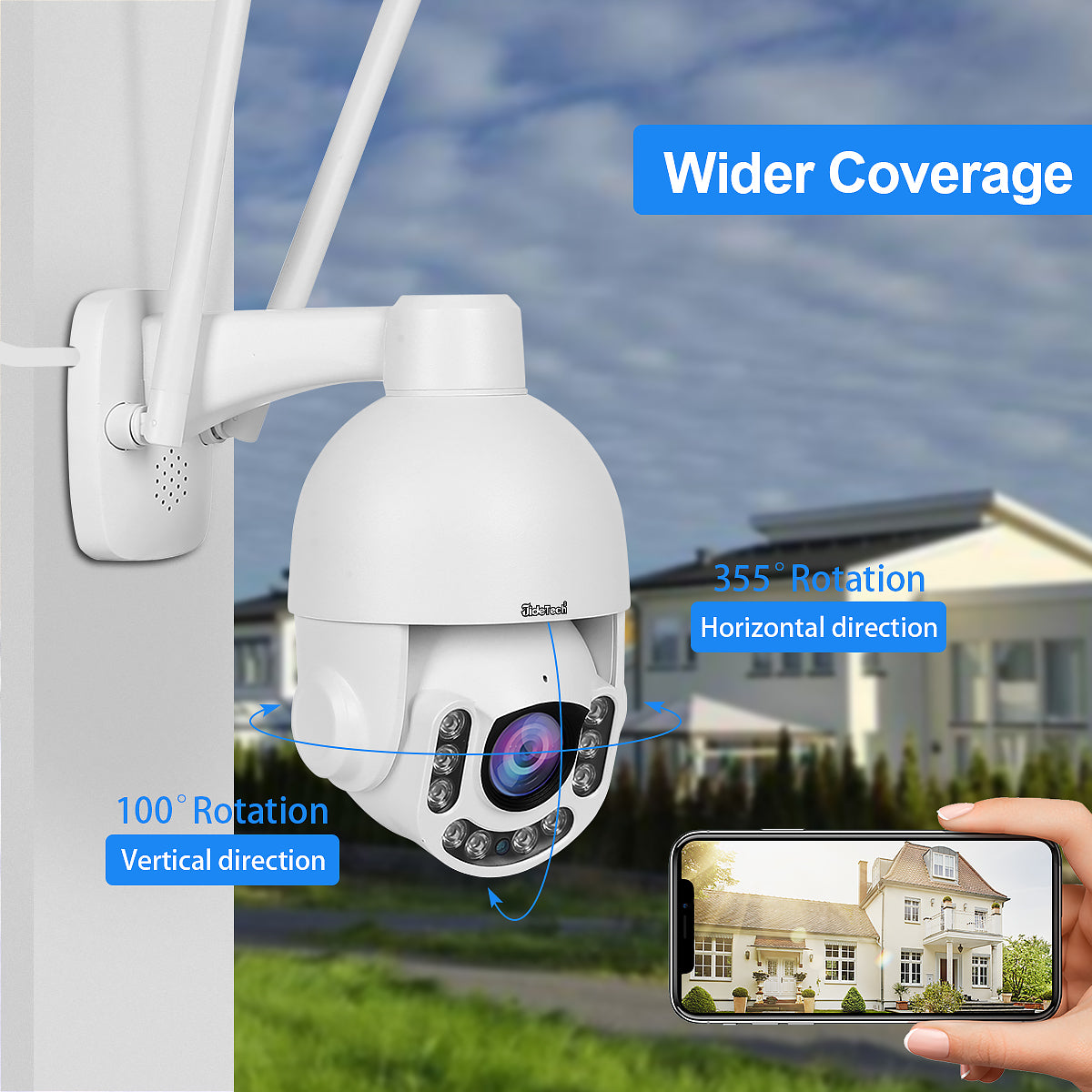 JideTech 5MP PTZ WiFi Camera Outdoor,5X Optical Zoom Camera with Auto-Tracking Camera Free Shipping (UK Stock)
