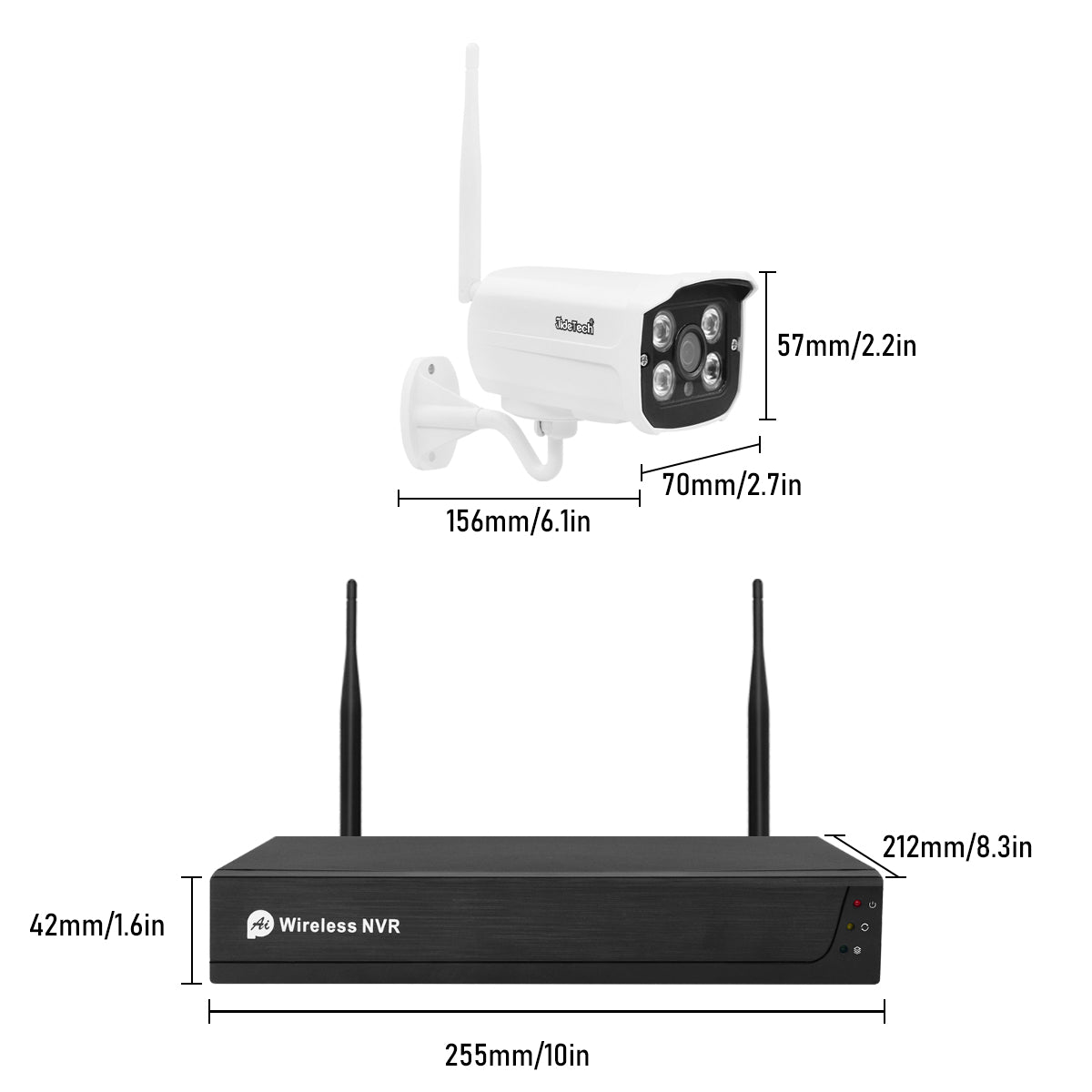 JideTech 3MP/5MP/8MP 4CH Wi-Fi Security Camera System(NK1-4H-2MPW)