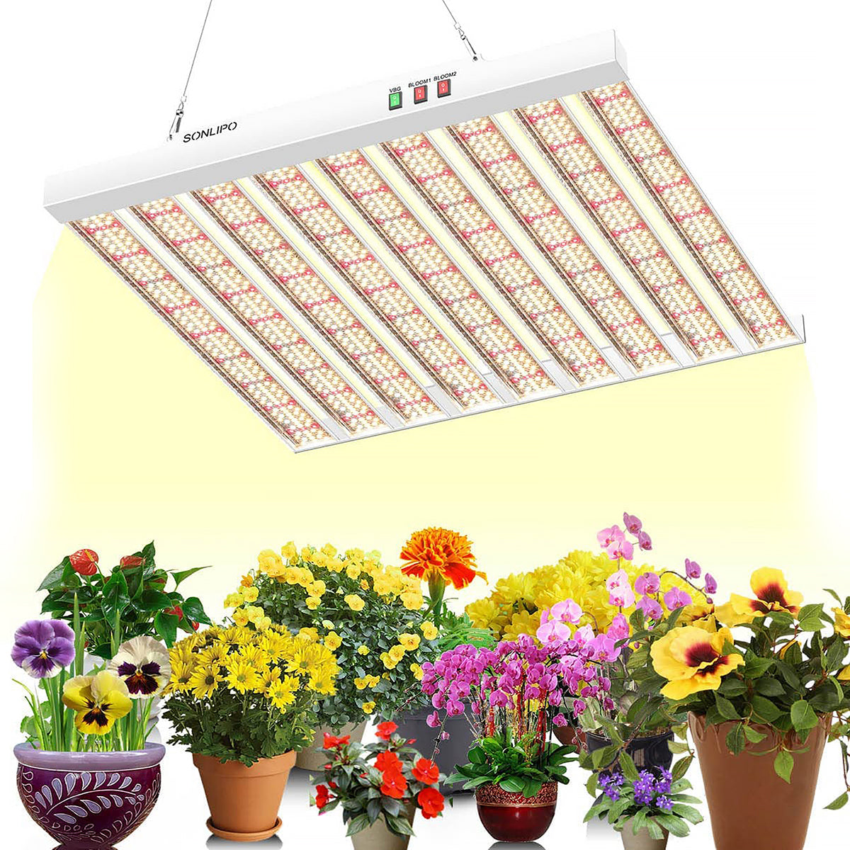 JideTech Plant Grow Lights With Aluminum Shell 9 Bars Light for Indoor Plant Different Full Spectrum Led Grow Lamp(SPF4000-400W)