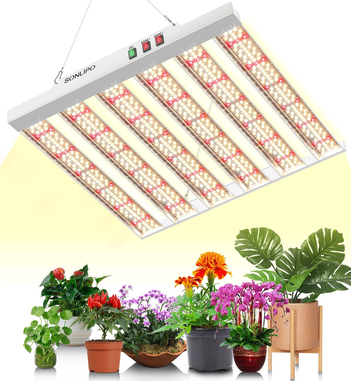 JideTech Greenhouse Plant Light Led 6 Bars 200W Full Spectrum Led Grow Light For Indoor Plant(SPF2000-200W)