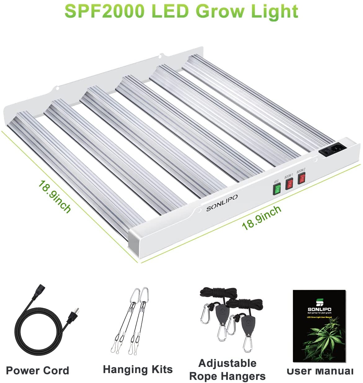 JideTech Greenhouse Plant Light Led 6 Bars 200W Full Spectrum Led Grow Light For Indoor Plant(SPF2000-200W)