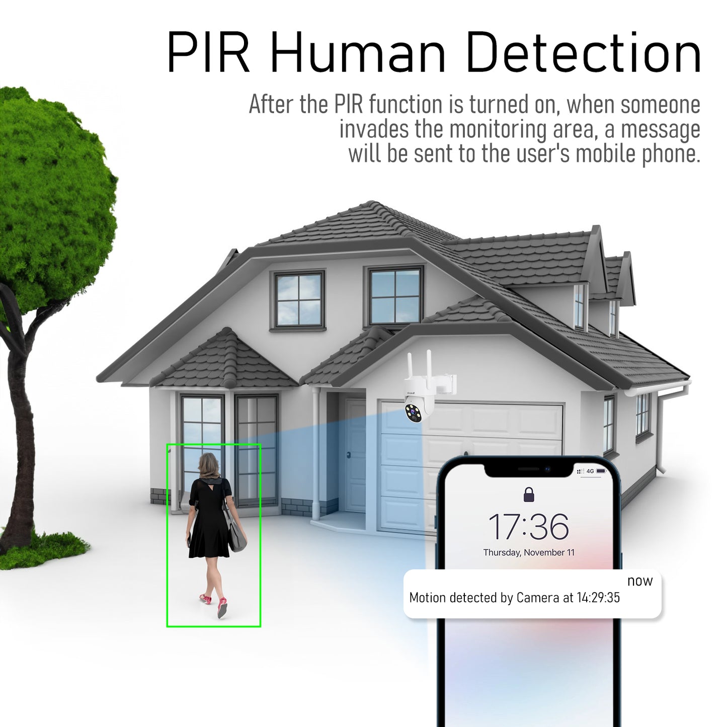 JideTech WIFI 4MP 4CH Mini Solar Power Camera kit (NK7-4H-4MPW)