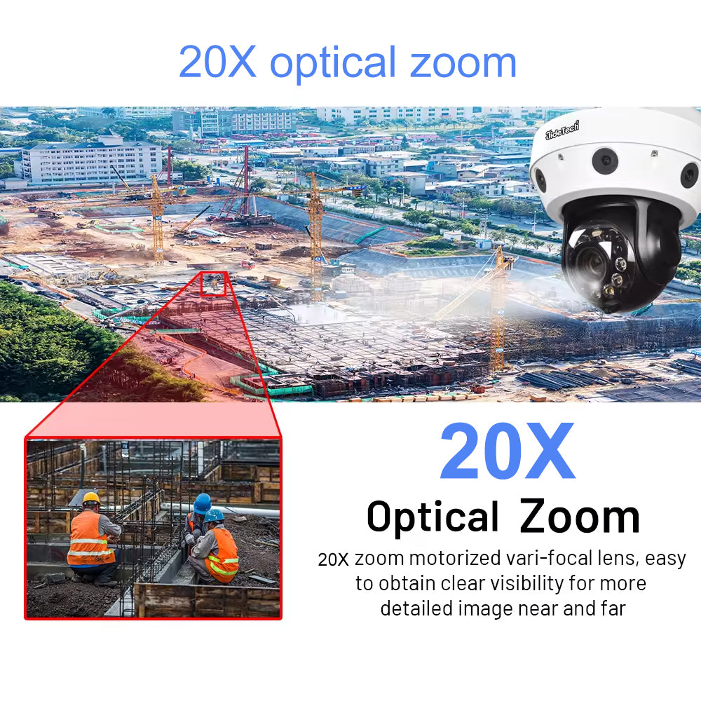 JideTech 25MP(5*5MP) Panoramic Smart Linkage Multi-tasking High speed PTZ Camera(P23)