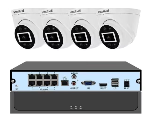 JideTech 5MP/8MP 4CH POE Security Camera System IP Camera NVR Kits (NK5-4H-5MP)