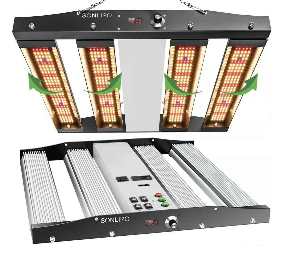 JideTech High-Efficiency 250W LED Grow Light Samsung Leg 4 Bars Adjustable Full Spectrum Lamp Indoor Plant Led Grow Light(SPC2500-250W)