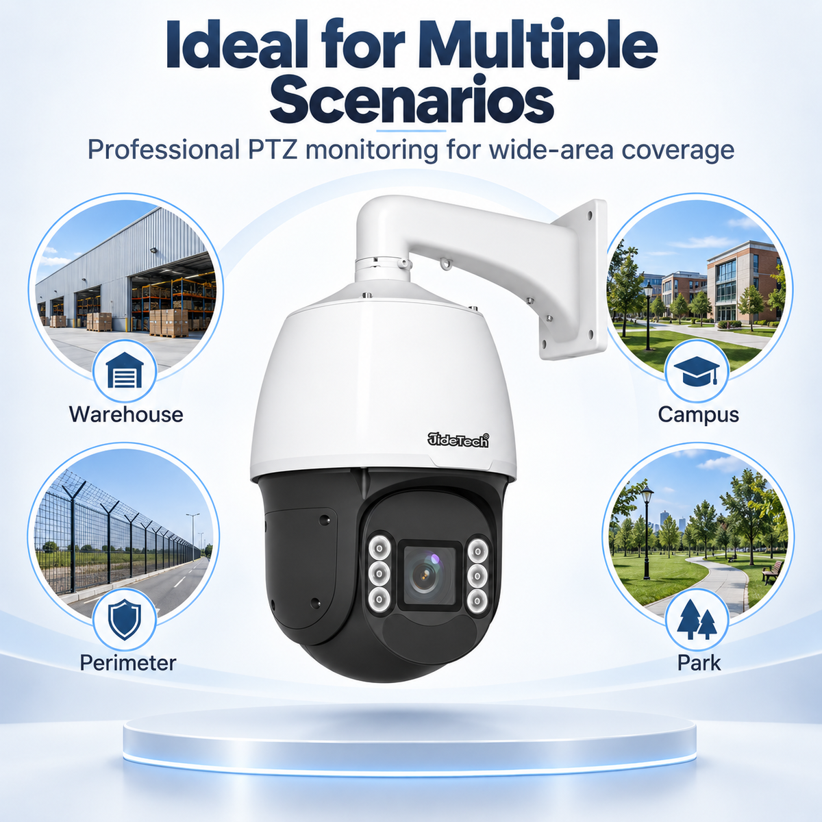 JideTech A6628 professional security PTZ camera for warehouse campus perimeter and park