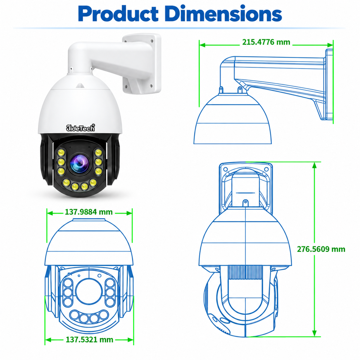 JideTech 8MP 30X Optical Zoom Absolute Positioning PoE PTZ IP Camera (P22)