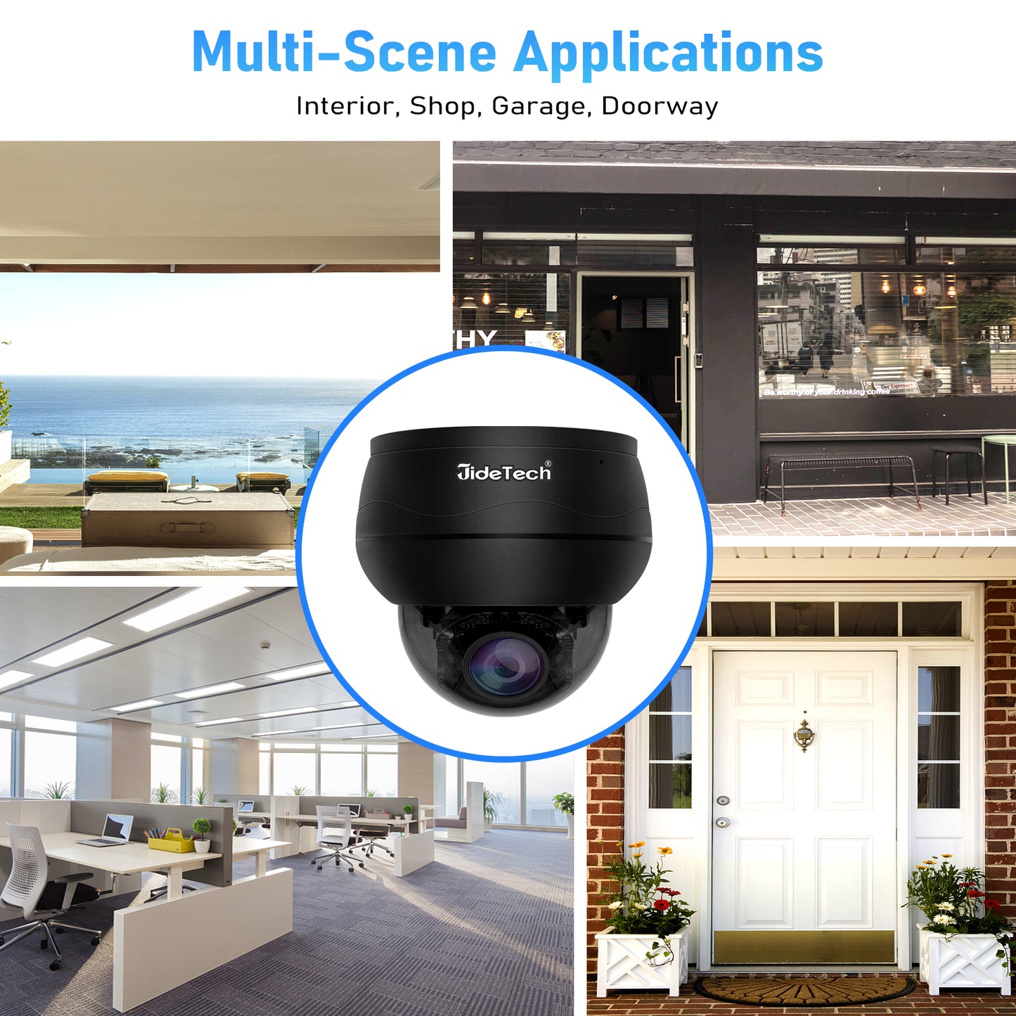 JideTech IP POE Camera Outdoor/Indoor Waterproof IP66 Night Vision Camera (P1 Plus-5X-8MPB)