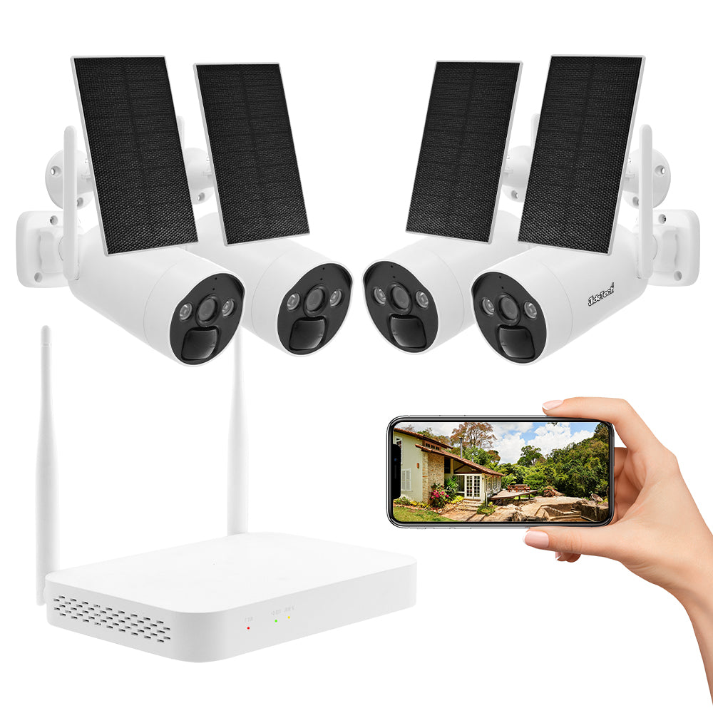 JideTech 4MP 4CH WIFI Solar Power Camera Outdoor with Solar Panel Free Shipping (NS1-4H-4MPW) EU Stock