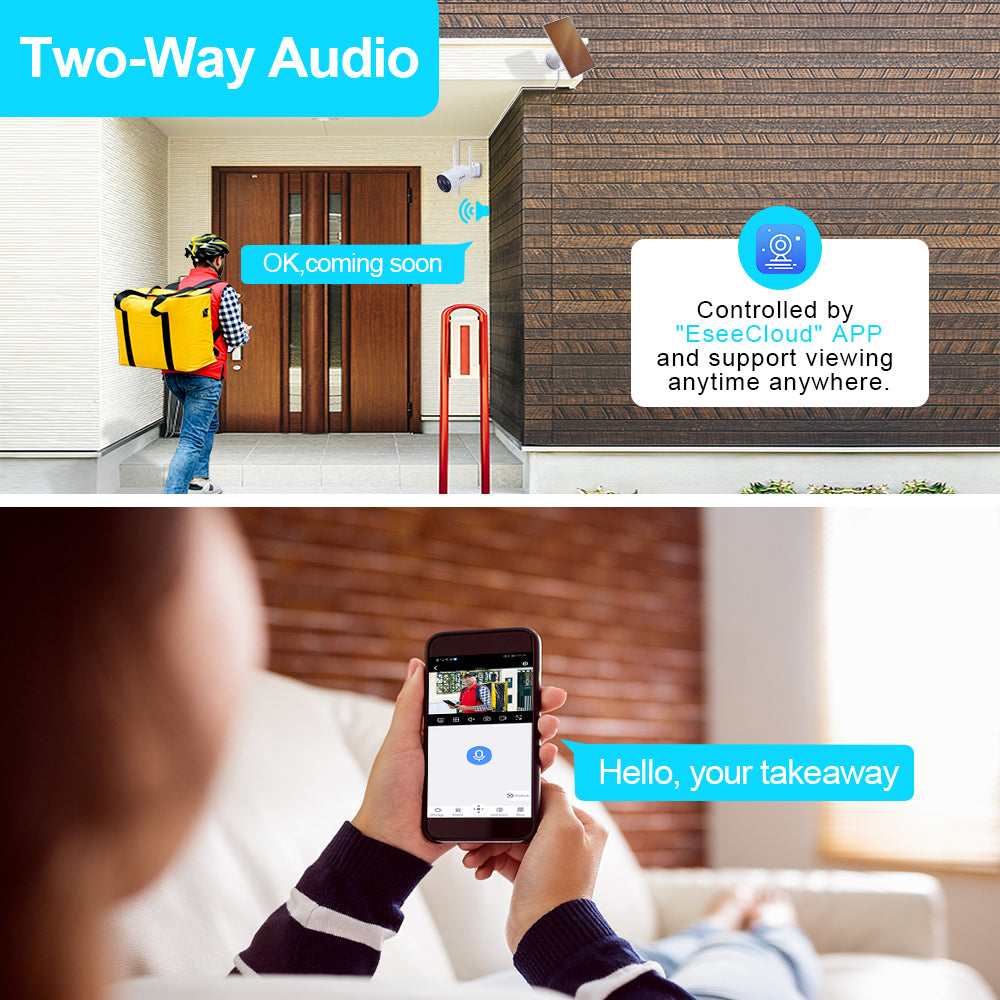 JideTech 4MP 4CH WIFI Solar Power Camera Outdoor with Solar Panel Free Shipping (NS1-4H-4MPW) EU Stock