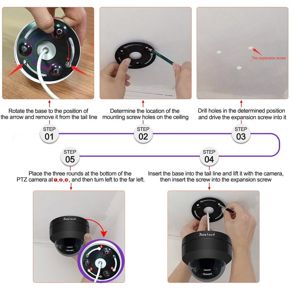JideTech 5MP Metal Dome PoE IP Camera With SD Card Slot Free Shipping (P1-4X-5MPB) UK Stock