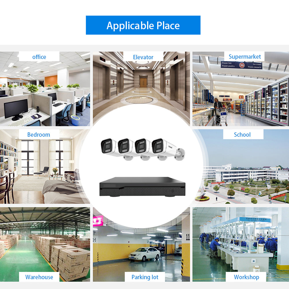 JideTech 4K Ultra HD 8MP POE Security Camera System Outdoor Home (NK3-4H-8MP)