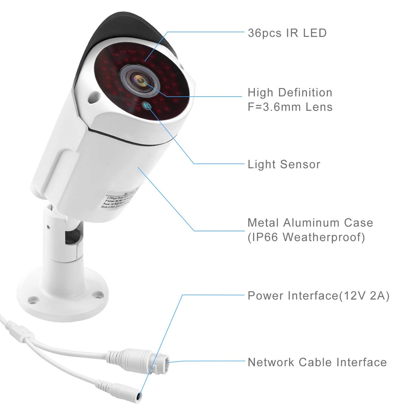 JideTech IP Security Camera 1080P POE Outdoor Surveillance Camera (BC01-2MP) Free Shipping