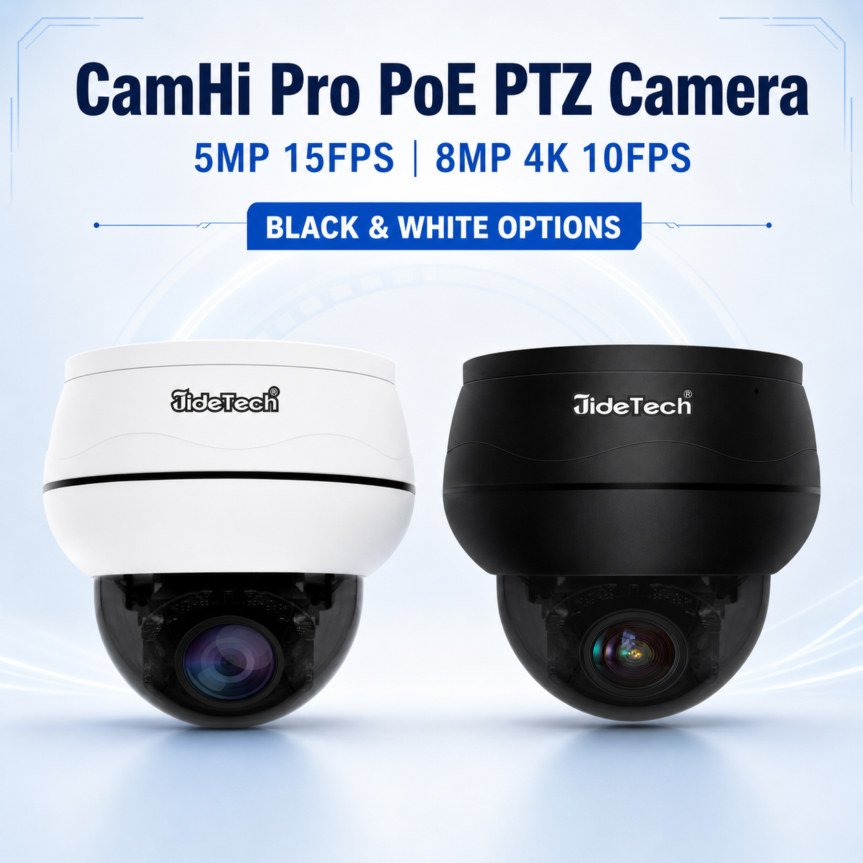 JideTech CamHi Pro 5MP/8MP PoE PTZ Camera, 5X Optical Zoom, Two-Way Audio – P1 Plus