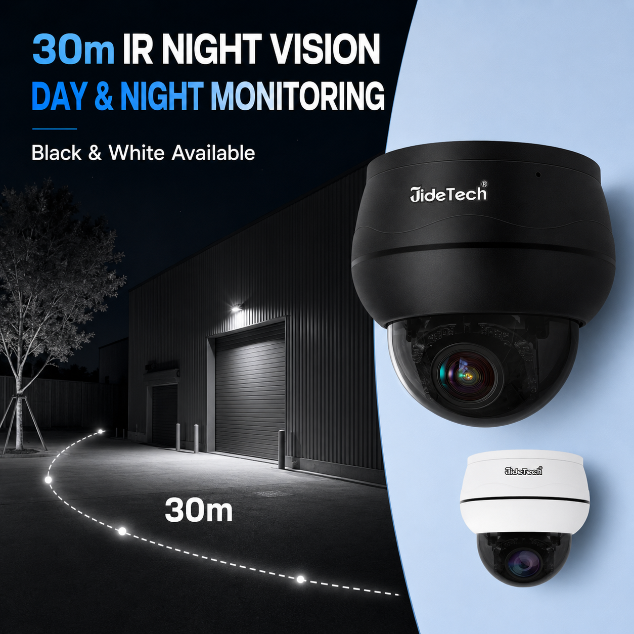 JideTech CamHi Pro 5MP/8MP PoE PTZ Camera, 5X Optical Zoom, Two-Way Audio – P1 Plus