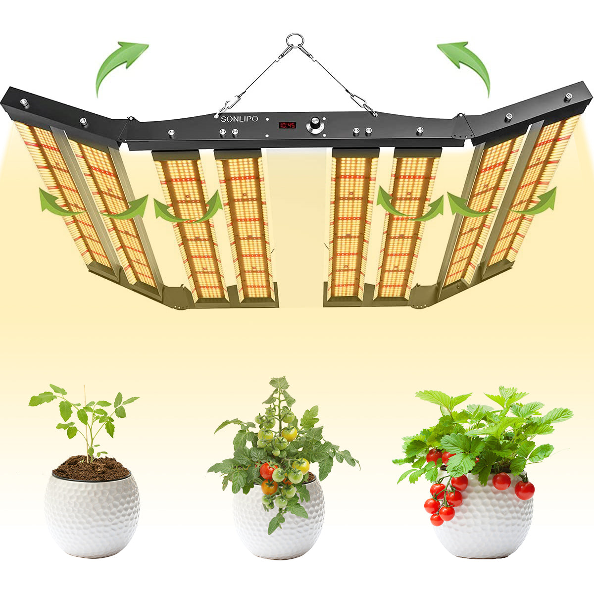 JideTech LED Plant Light Samsung Led 8 Bar Adjustable 650W Full Spectrum Led Grow Light Lamp Horticulture Indoor Plant (SPC6500-650W)