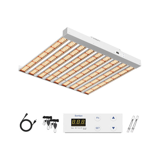 JideTech LED Grow Light 400W with Full Spectrum Veg & Bloom Dimmer Timer - 5x5ft Coverage Sunlike Grow Lamps for Indoor Plants(400W SPF4000PRO)