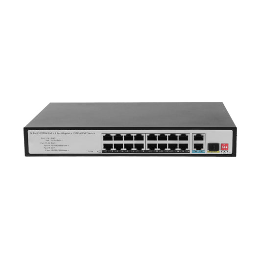 JideTech 100 Gigabit 19-port PoE switch(516EP-2G1SFP)