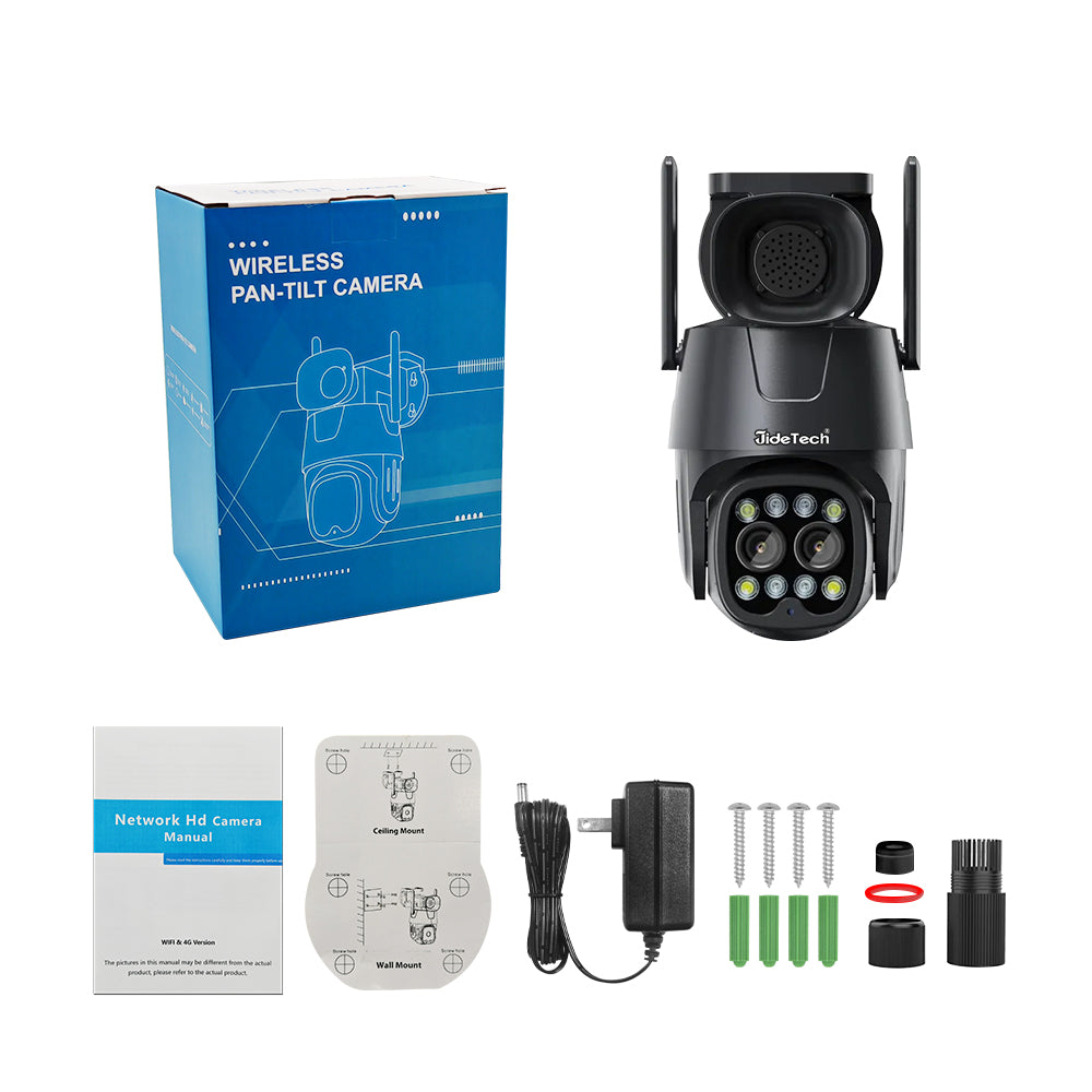 JideTech 2MP Dual Lens 4G Wi-Fi PTZ Cameras (Q4-2MP4G)