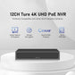 JideTech 12-Kanal 8MP NVR Netzwerk-Videorekorder mit Unterstützung für 1HDD (MN6108-P) 