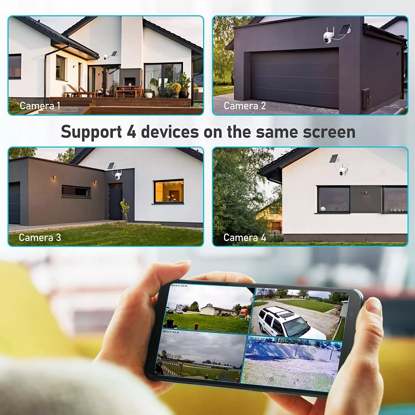 JideTech 2MP  WIFI Camera With 9600mAh Solar Panel (S50-SL2MPW)