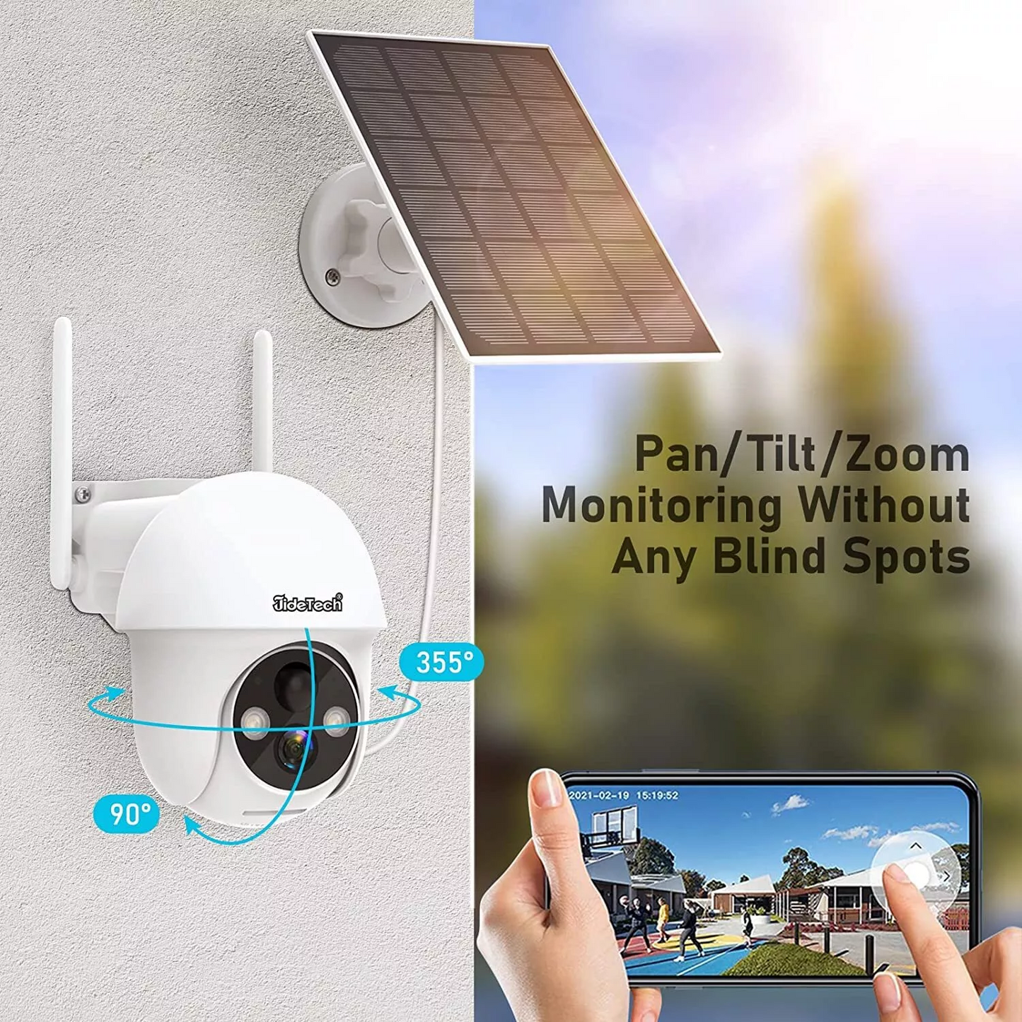 JideTech 2MP  WIFI Camera With 9600mAh Solar Panel (S50-SL2MPW)