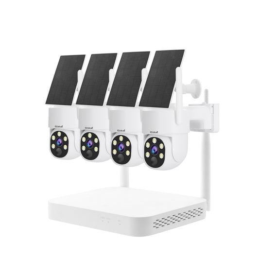 JideTech WIFI 4MP 4CH Mini Solar Power Camera kit (NK7-4H-4MPW)