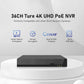 JideTech 36-Kanal 8MP NVR Netzwerk-Videorekorder mit Unterstützung für 2 Festplatten (MN3236B) 
