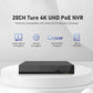 JideTech 20CH 8MP NVR Network Video Recorder Support 1HDD(MN3120B)