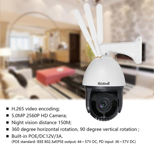 JideTech 5MP/8MP 4G 30X IP Camera for Outdoor Home Security(P4-30X-5MP)