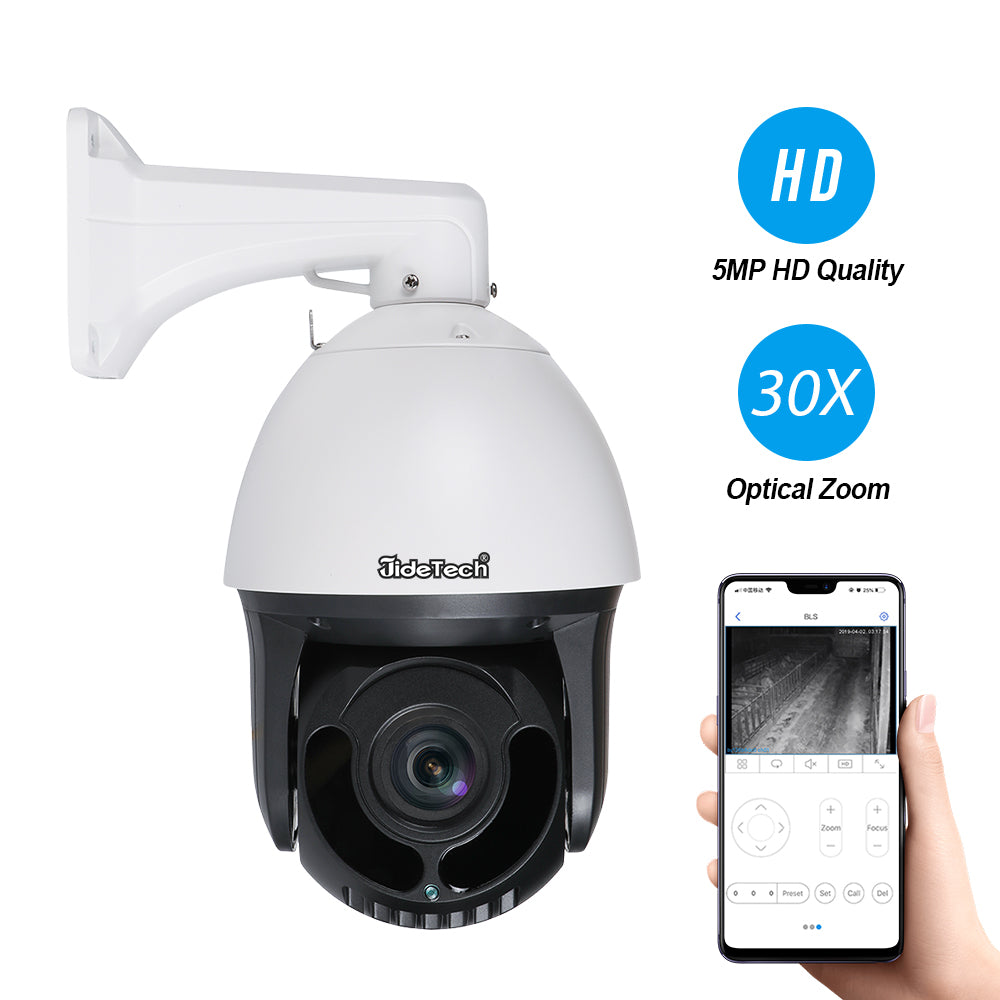 JideTech 5MP/8MP PoE 30X Zoom 8inch PTZ Camera Waterproof (P4-30X-5MP)