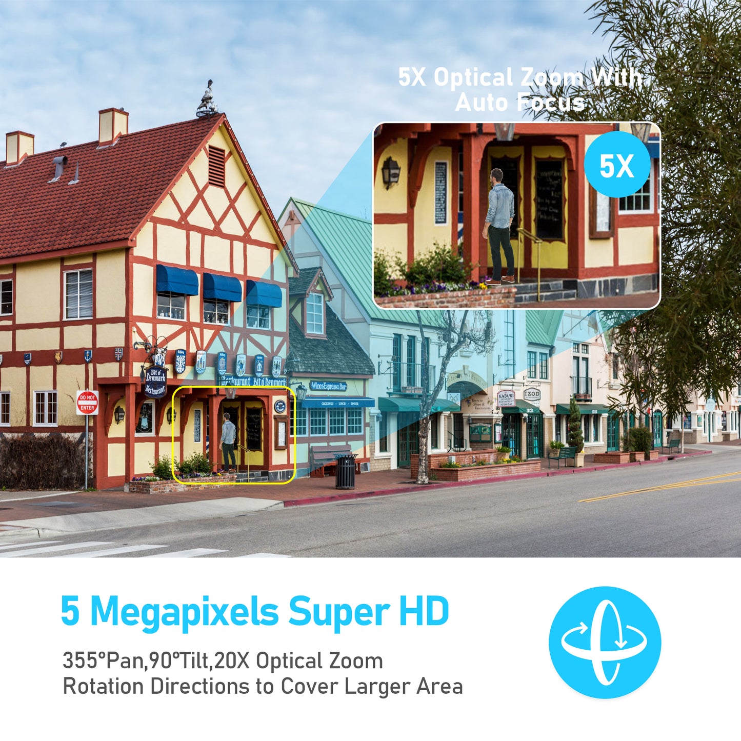 JideTech 5MP Wifi 5X Optical Zoom PTZ Camera(P1-5X-5MPW)