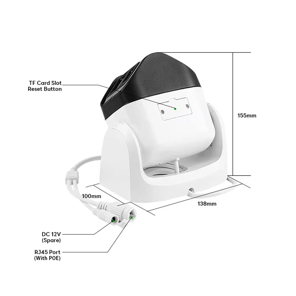 JideTech 180 ° Wide-angle 8MP Dual-Lens Camera